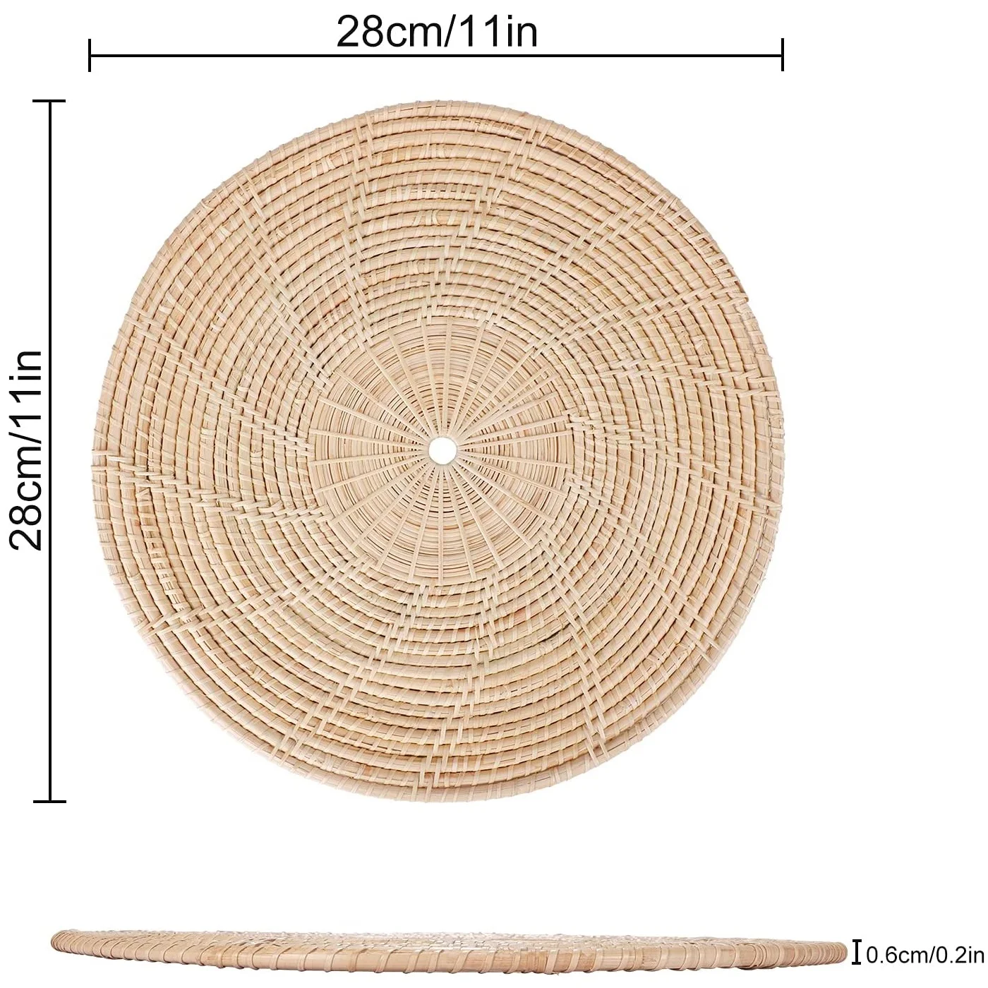 Vietnam Handmade Wholesale Rattan Wicker Round Placemats Decor for Kitchen Bowl Holder.