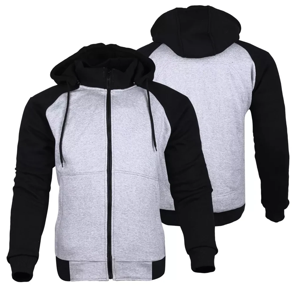 Motorbike Aramid Lined Hoodie Removable CE Approved Armor Shoulders Elbows Back Protection Hoodies
