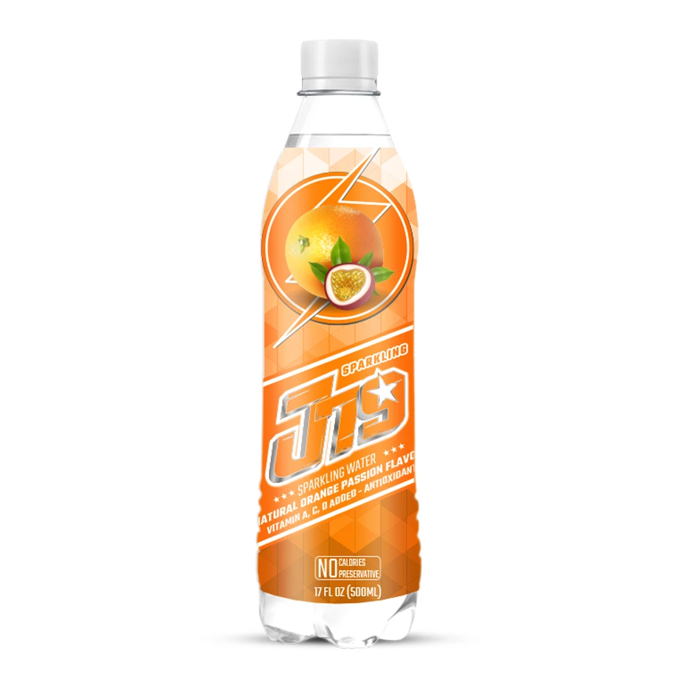 500ml J79 Sparkling water Natural Orange Passion Flavour No Calories VITATMIN A,C,D + ANTIOXIDA Wholesale Private Label