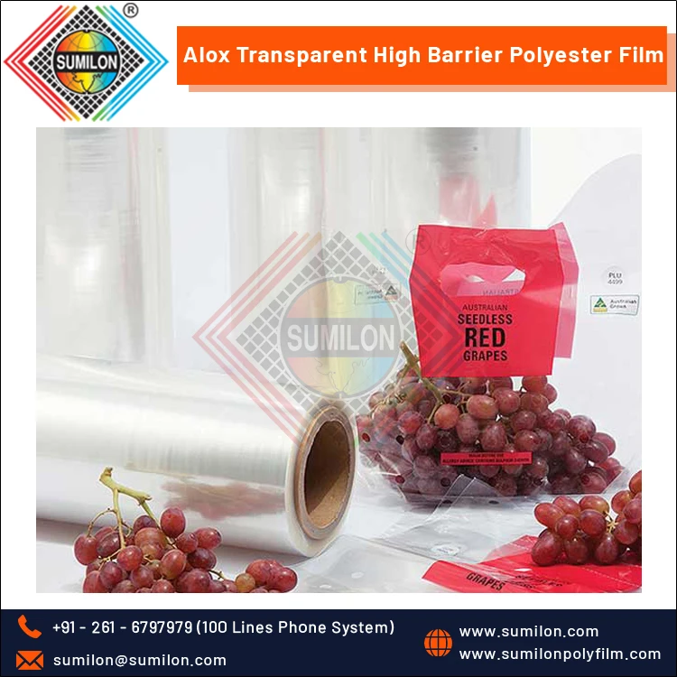 Best Quality Alox Transparent High Barrier Speciality PET Polyester Food Packaging Films Plastic Film Roll for Bulk Buyers