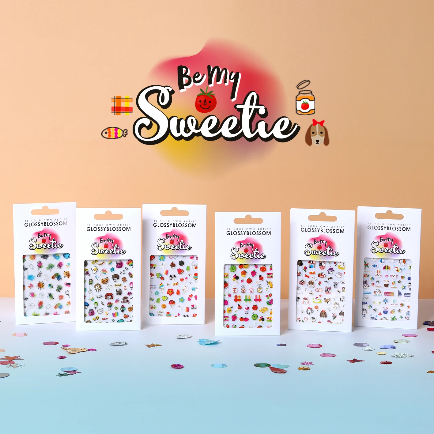 Be my Sweetie #69011 Wow, Aloha Cute lovely cat nail sticker Summer sea shell fish Beach Korea oem odm Nail polish uv gel art