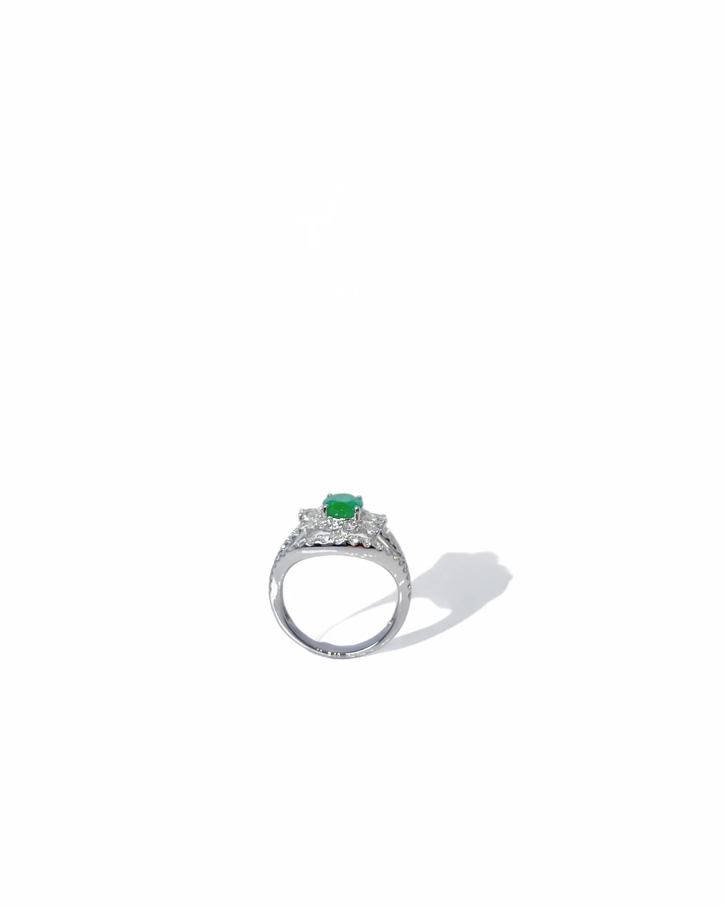 OEM женские ювелирные изделия 925 стерлингового серебра 10K 14K 18k золото 750 Белое Изумрудное кольцо с бриллиантами