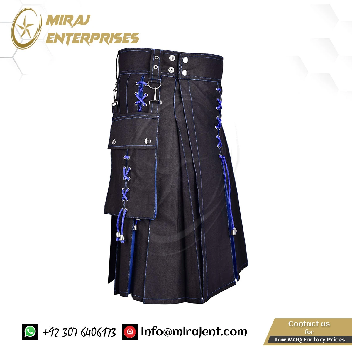 Utility Kilt-Wedding Kilt Scottish Modern Two Tone Cotton Utility Kilts for Men-Sports Wholesale supplier