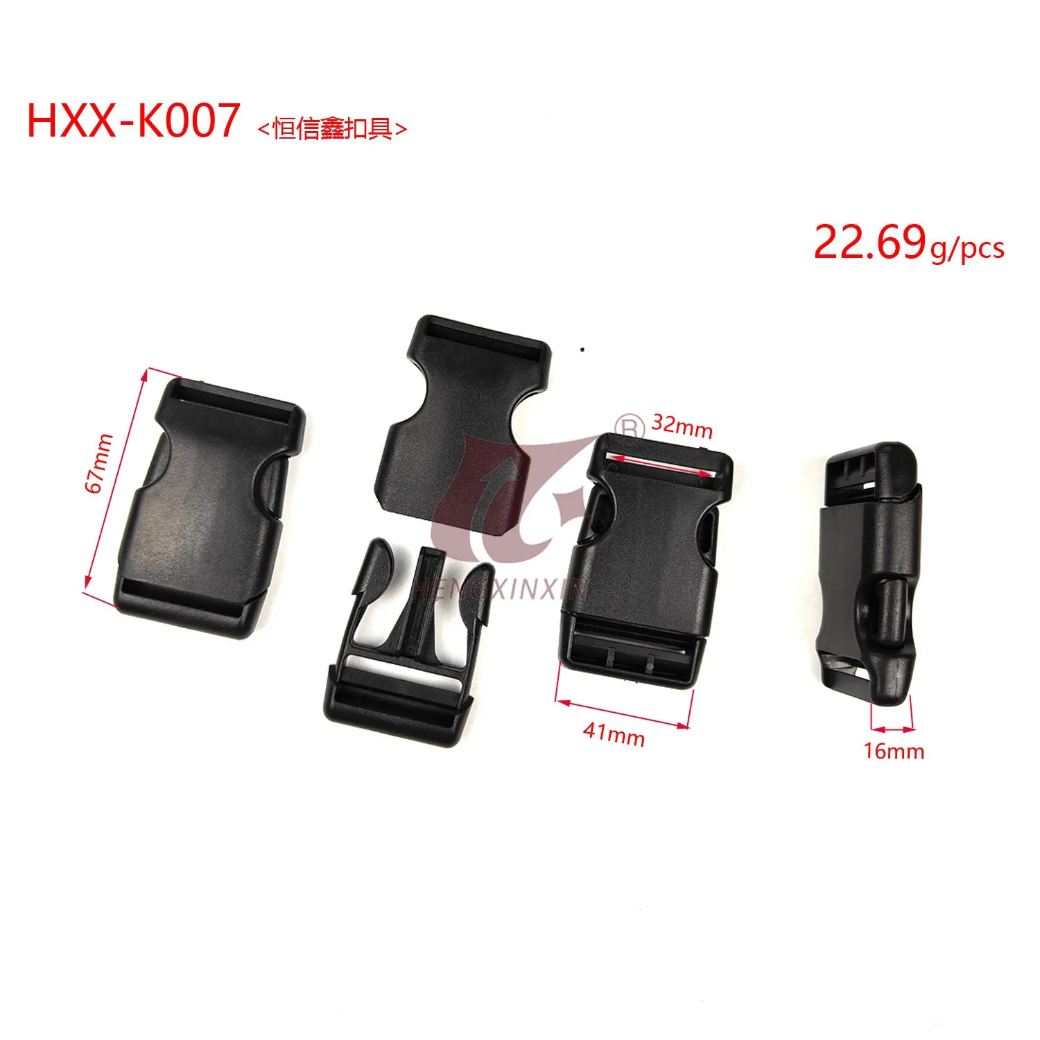 Heavy duty Eco-friendly pom plastic colorful 1inch plastic buckle for leather bag parts and accessories with belt