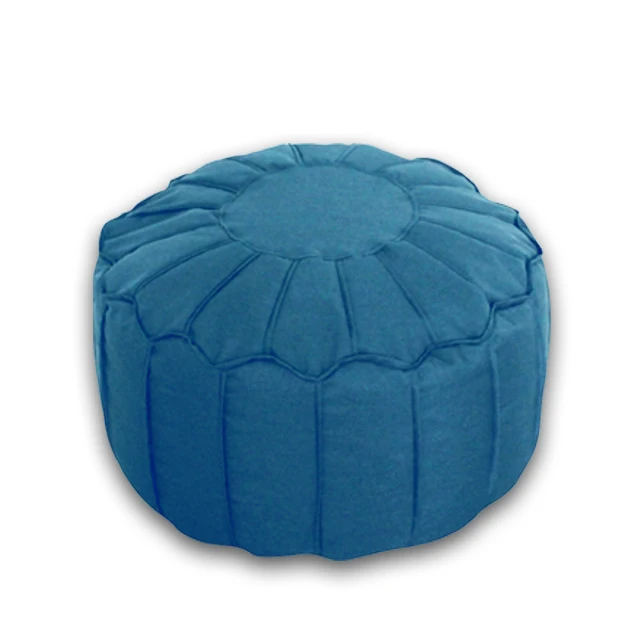 Flame retardant faux linen furniture round moroccan pouf footstool bean bag