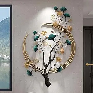 Top Selling 3D Ginkgo Leaf Metal Wall Art Hanging Luxury Decor Large Nature Art Decorative Modern Wall Mounted Sculpture Gifts