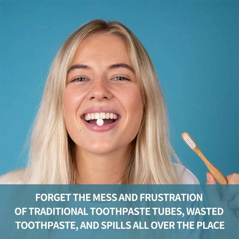 QEN  Nano Hydroxyapatite Herbal Solid Toothpaste Fluoride Free Mouthwash Tablets Toothpaste Pills for Sensitive Teeth