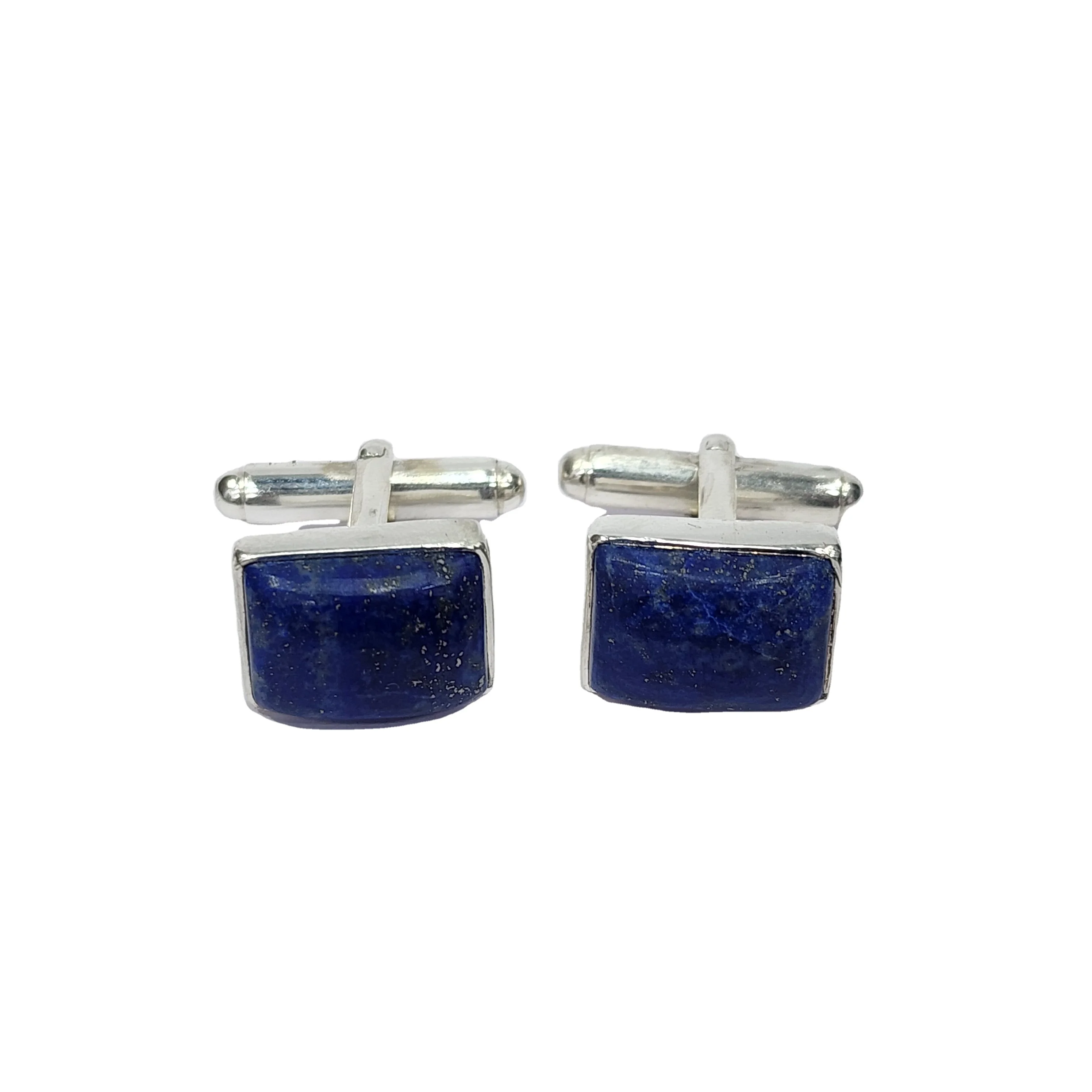 925 Sterling Silver AA Quality Natural Stylish Lapis Lazuli Gemstone Designer Handmade Cuff-links For Both Men And Woman