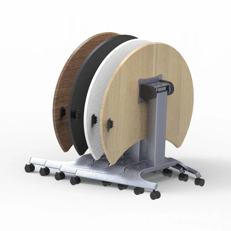 Customized Round Height Adjustable Sit to Standing Table Lifting Flipping Pneumatic Gas Spring Riser Mobile Painting Desk