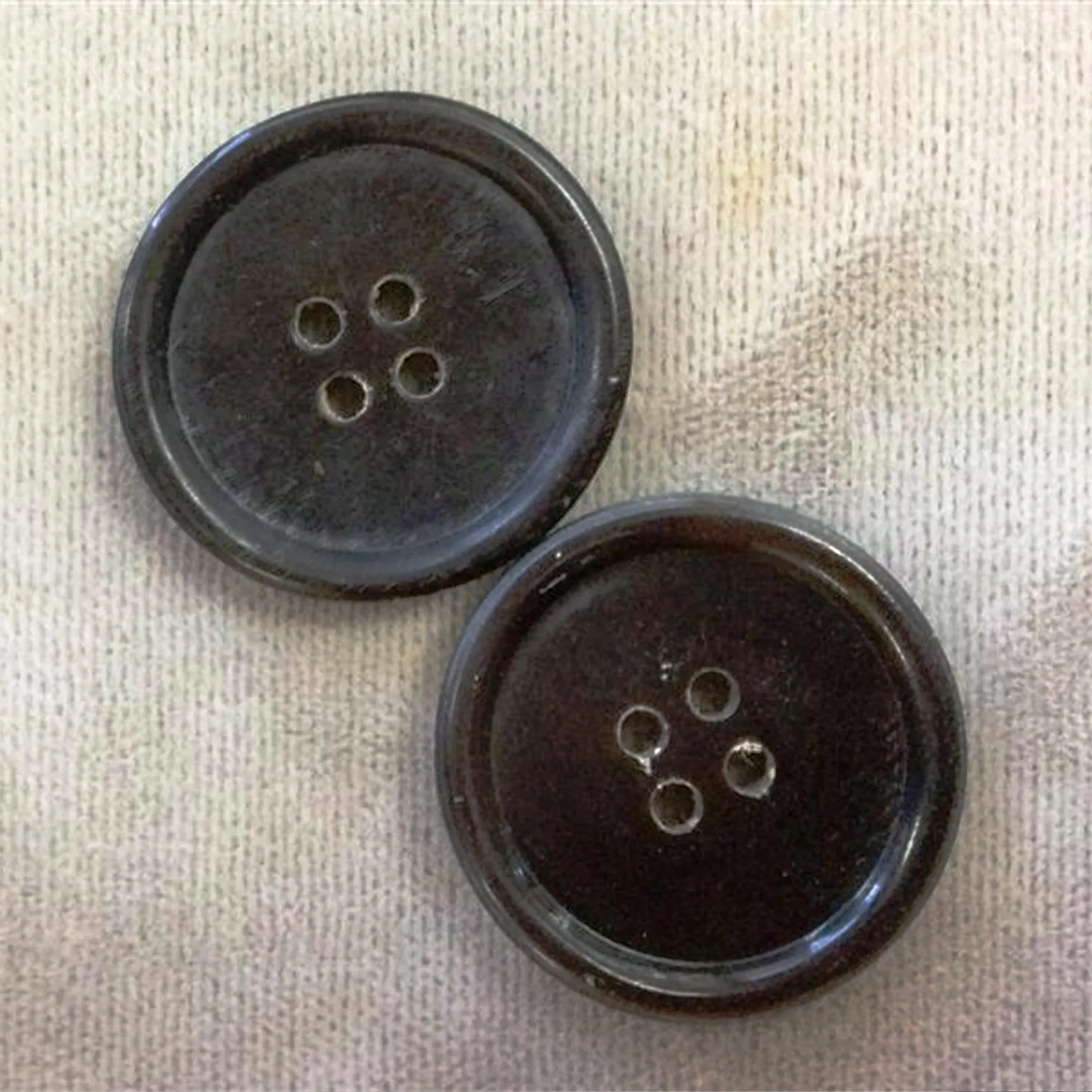 Black 30mm Horn Button Cloth  Blazers Suits Coats 15mm 20mm Black Real Buffalo Horn Shirt Button Real Horn Buttons Set
