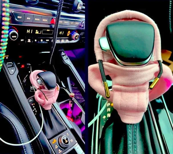 New drawstring Car Shift Knob Hoodies Cover Fashionable Automotive Interior Accessories Car Shift Knob Cover Hoodie Handle Gear