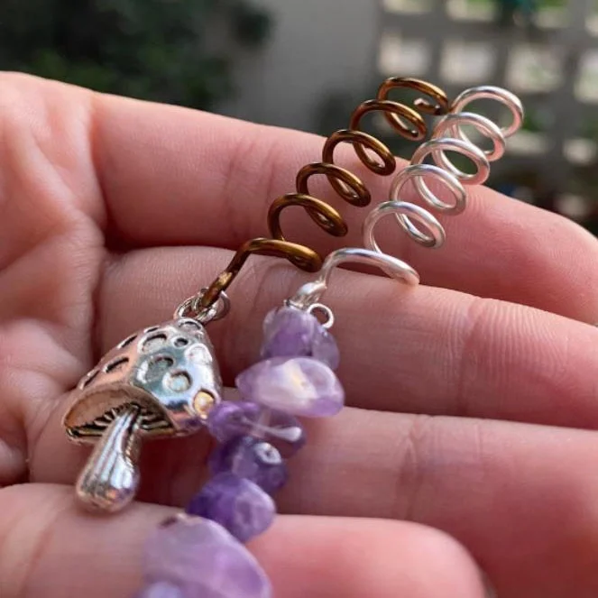 2023 New Arrival Hippie Charms Quartz Hair Accessories Wire Wrapped Hair Twists With Crystals