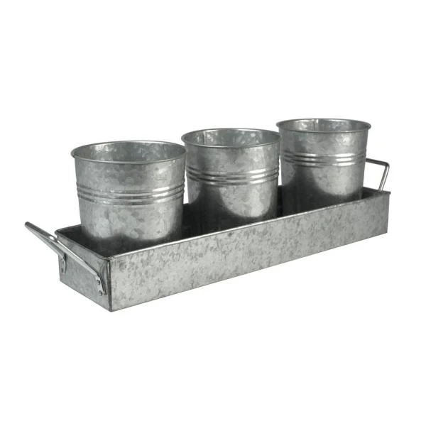 Decorative Utensils Holder for Forks Knife & Spoons Metal Utensil Holder Silverware Organizer Galvanized Caddy