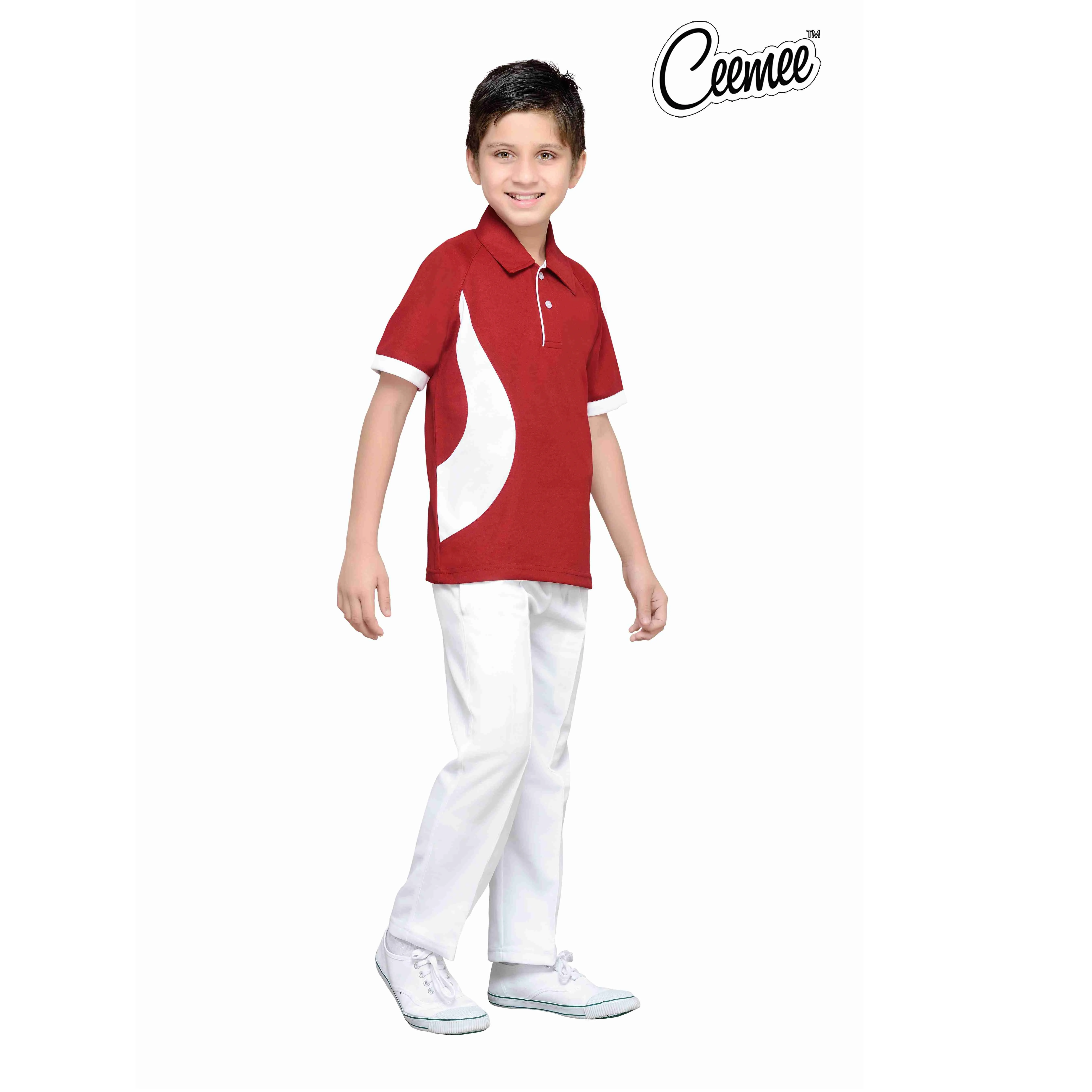 Factory Custom Design Kids Solid Polo T-Shirt and Pants Cotton Short Sleeve Sports T-Shirt and Uniform for School Boys