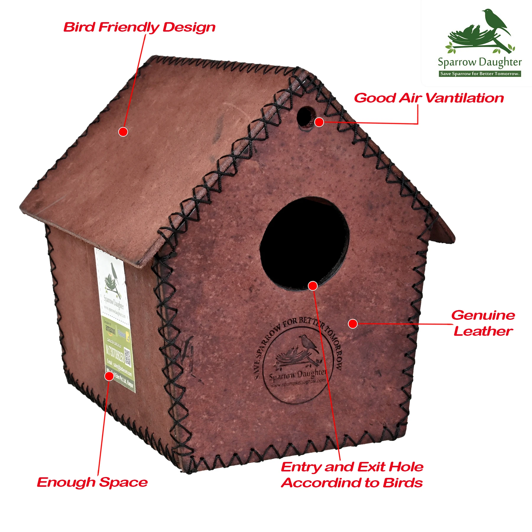 OEM & ODM LEATHER BIRD HOUSE HUT SHAPE BIRD CAGE CUSTOMIZED MULTIPLE COLORS AND SHAPE FULLY SAFE BIRD PERCH