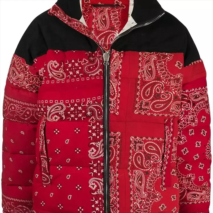 Men Fashion New Design Winter Puffer Shiny Jacket Warm Padding Wholesale Bubble Bomber polyester Sublimation Jacket