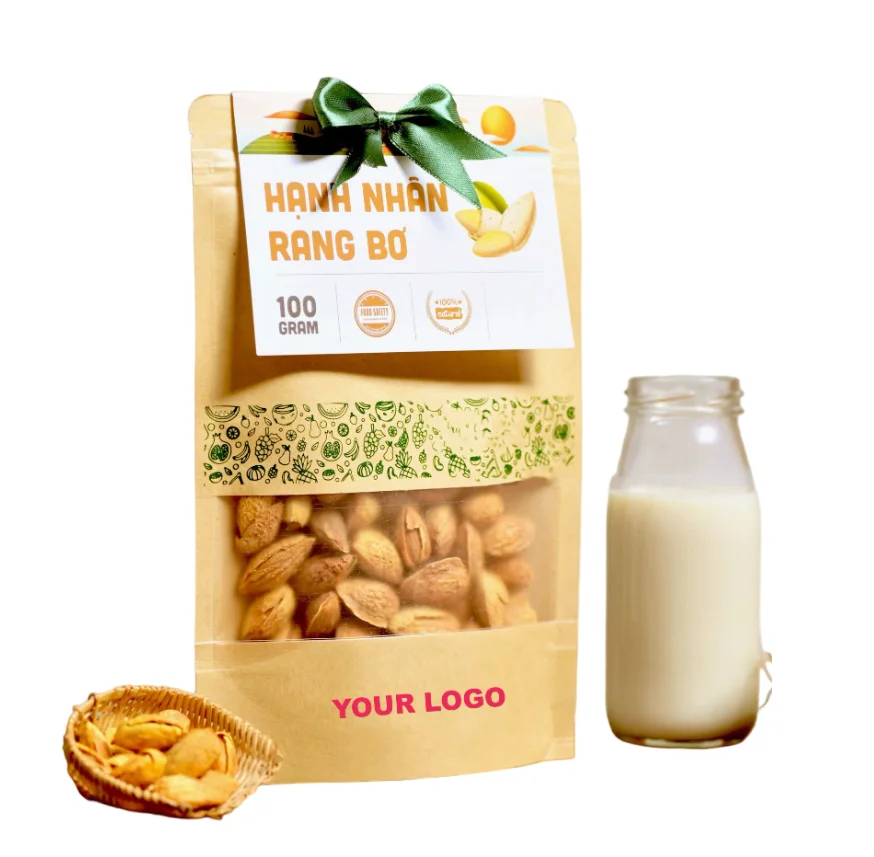 Высококачественные свежие орехи жареный Американский миндаль из Вьетнама 100 г 100% с логотипом на заказ