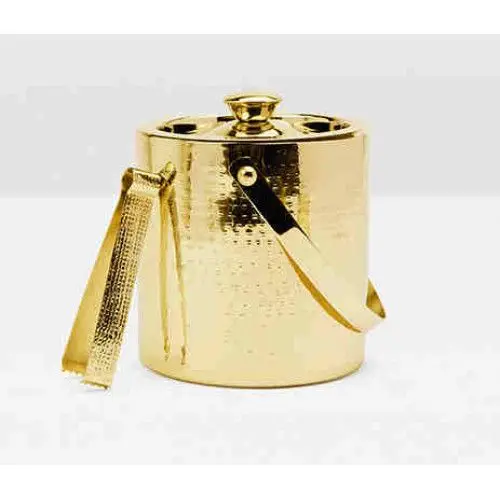 Metal round stainless steel ice bucket with ice tong and cover bar champagne beer ice bucket with lid