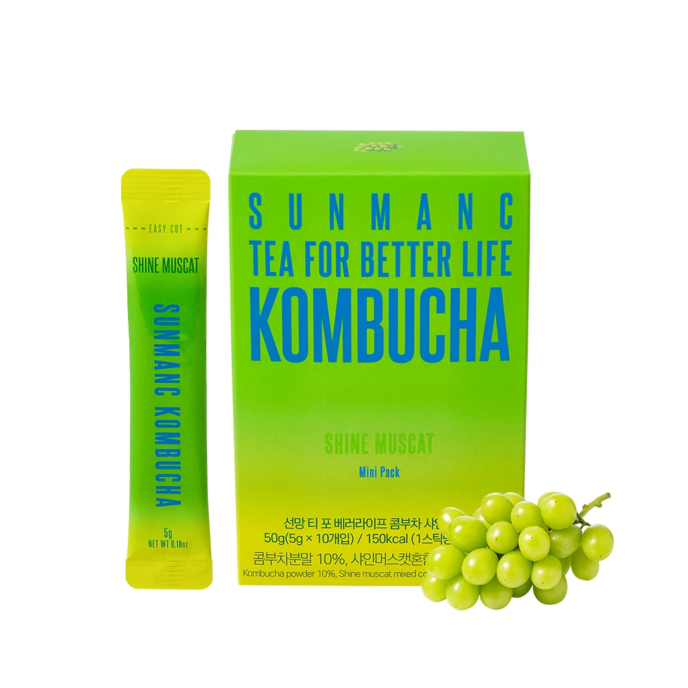 SUNMANC KOMBUCHA Shine muscat 10 sticks kombucha using fermented Korean green tea Natural carbonated tea slimming beverages
