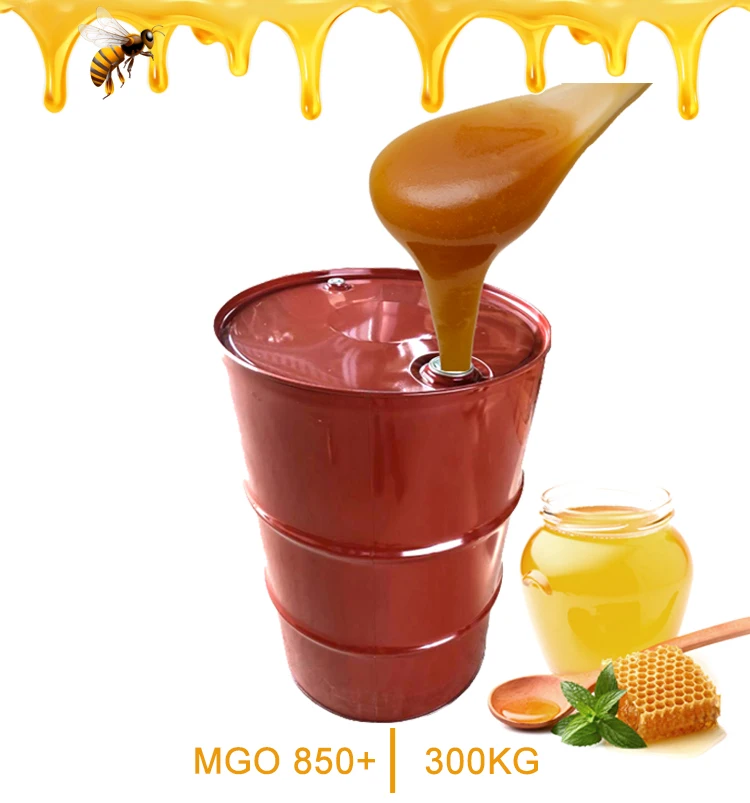 Manukawellbeing - New Zealand Bulk Pure Natural Manuka MGO 850+ Honey In Clean Drums 300KG