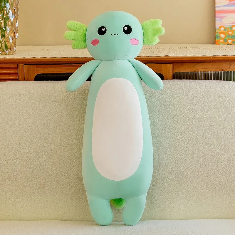 New Long Body Cute Axolotl Plush Throw Pillow Soft Axolotl Plushie Gifts Boys Girls Pink Stuffed Animal Axolotl Plush Toy