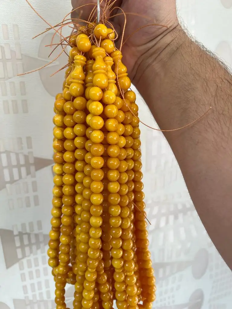 Bakelite Rosary 100% Phenol-Formaldehyde Yellow Color Rod High Quality Material Made in Turkey