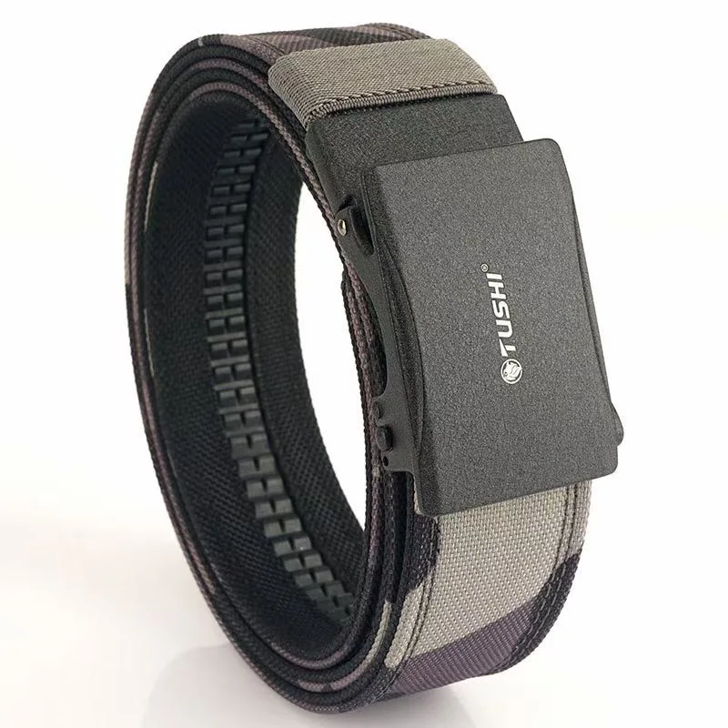 Heavy Duty Quick Release Metal Automatic Buckle Thickened  Double Layer  Nylon Mens Outdoor Shooting Tactical Belts