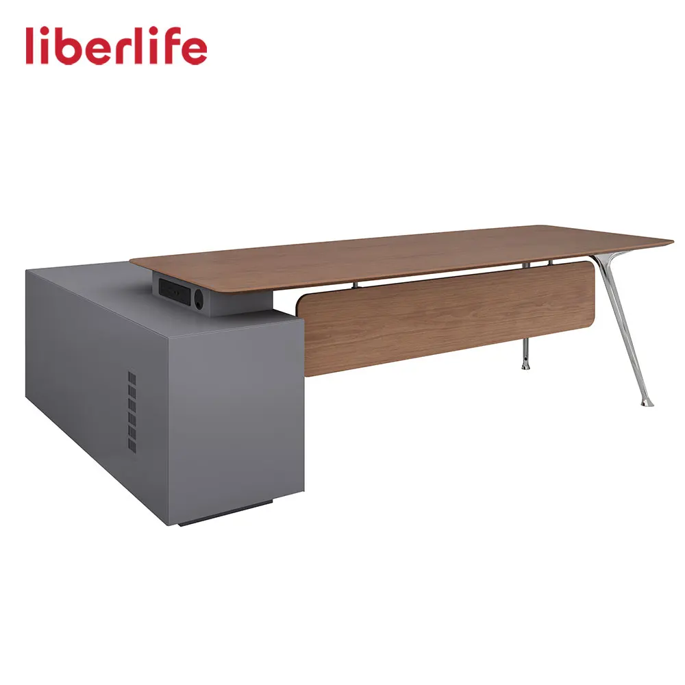 Modern wood conference metal legs meeting room boardroom table