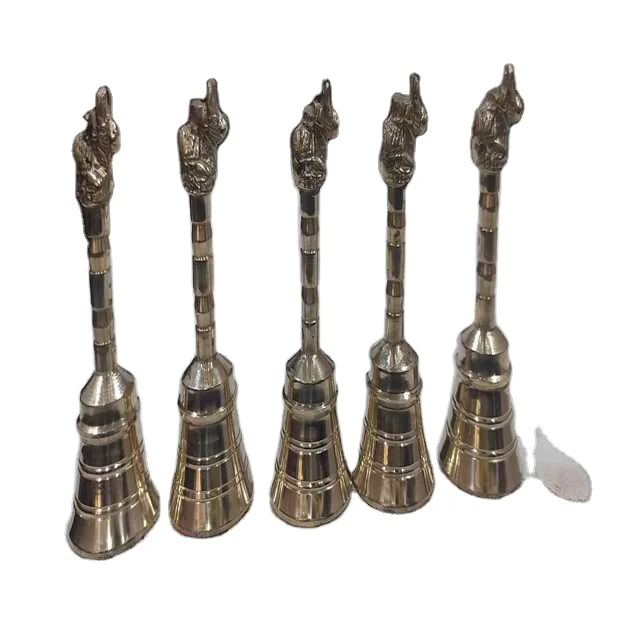 Nandi Brass Pooja Bell with Nandi  Sitting on top Made of Top High Quality Brass, Extra Loud Noise Premium Quality.