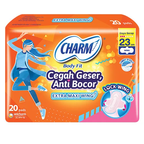 Indonesia Wholesale Charm Tampon Extra Comfort Maxi Wing Menstrual Sanitary Napkin Pad Day Night Feminine Care organic vaginal