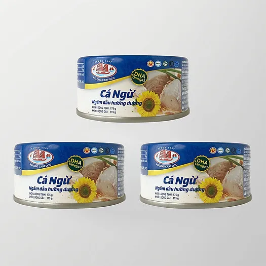 TUNA HA LONG CHUNKS IN  SUNFLOWER  OIL  TUNA IN VEGETABLE OIL - 115gr/175,  105/175gr