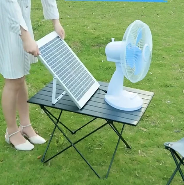12 inch solar power table fan Battery solar desk fan rechargeable solar fan