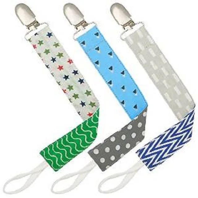 Friendly Cute Custom Pacifier Clip Holder Steel Pacifier Clip Super Cute Designs For New Born Baby Soft Fabrics Pacifier Clips
