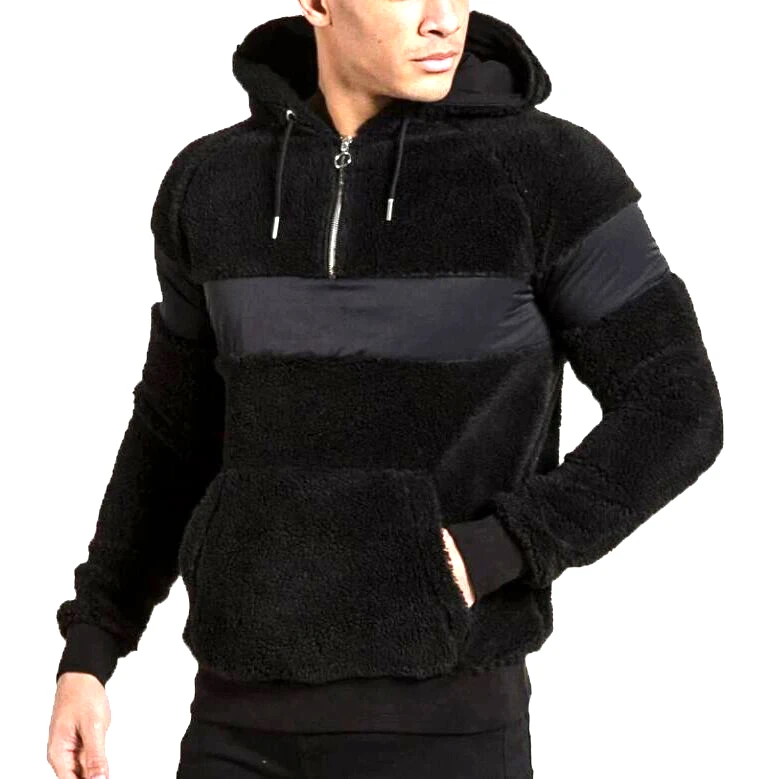 Men hoodies Latest design Winter Warm Velvet Patchwork Pullover Mens Hoodies Sweatshirts with inner lining men hooded sweatshirt