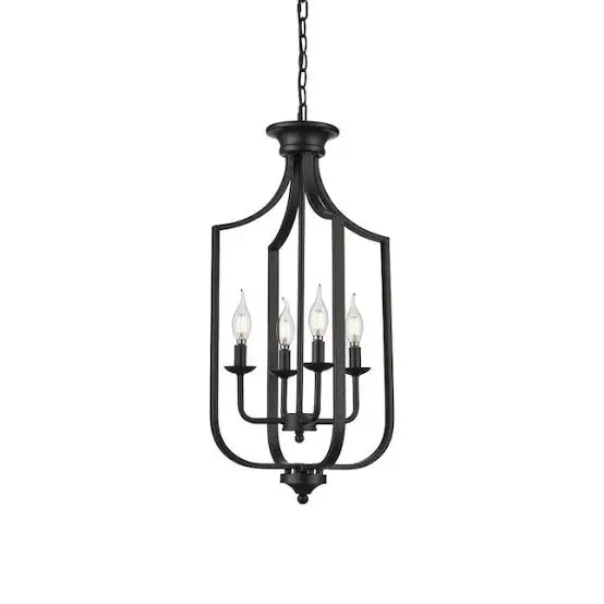 Affordable Industrial Black Hanging Chandelier for Living Room Luminous Acrylic Lamp Decorative Lighting Style Packing Modern
