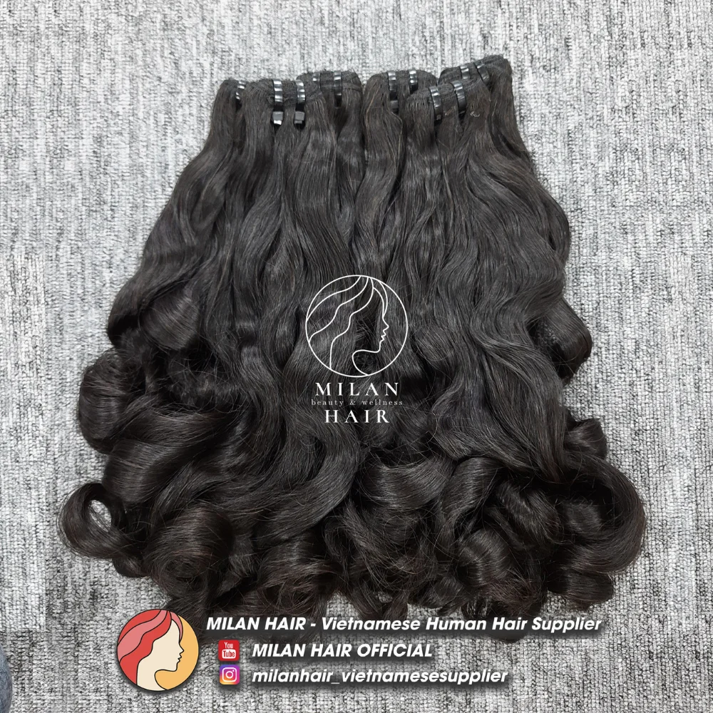 Cheap Price for Wholesale Buyers Raw Vietnamese Human hair Extension Bouncy Curls Virgin Bulk Hair Wigs