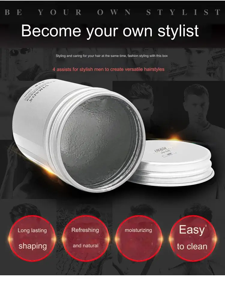 waterproof hair wax man hair wax gel hair wax 100ml Natural fluffy and moisturizing