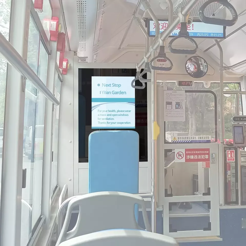 Smart City Customizable Smart Bus System with Touchable Interactive Screen Bus Stop Digital Signage and Passenger Counting Box
