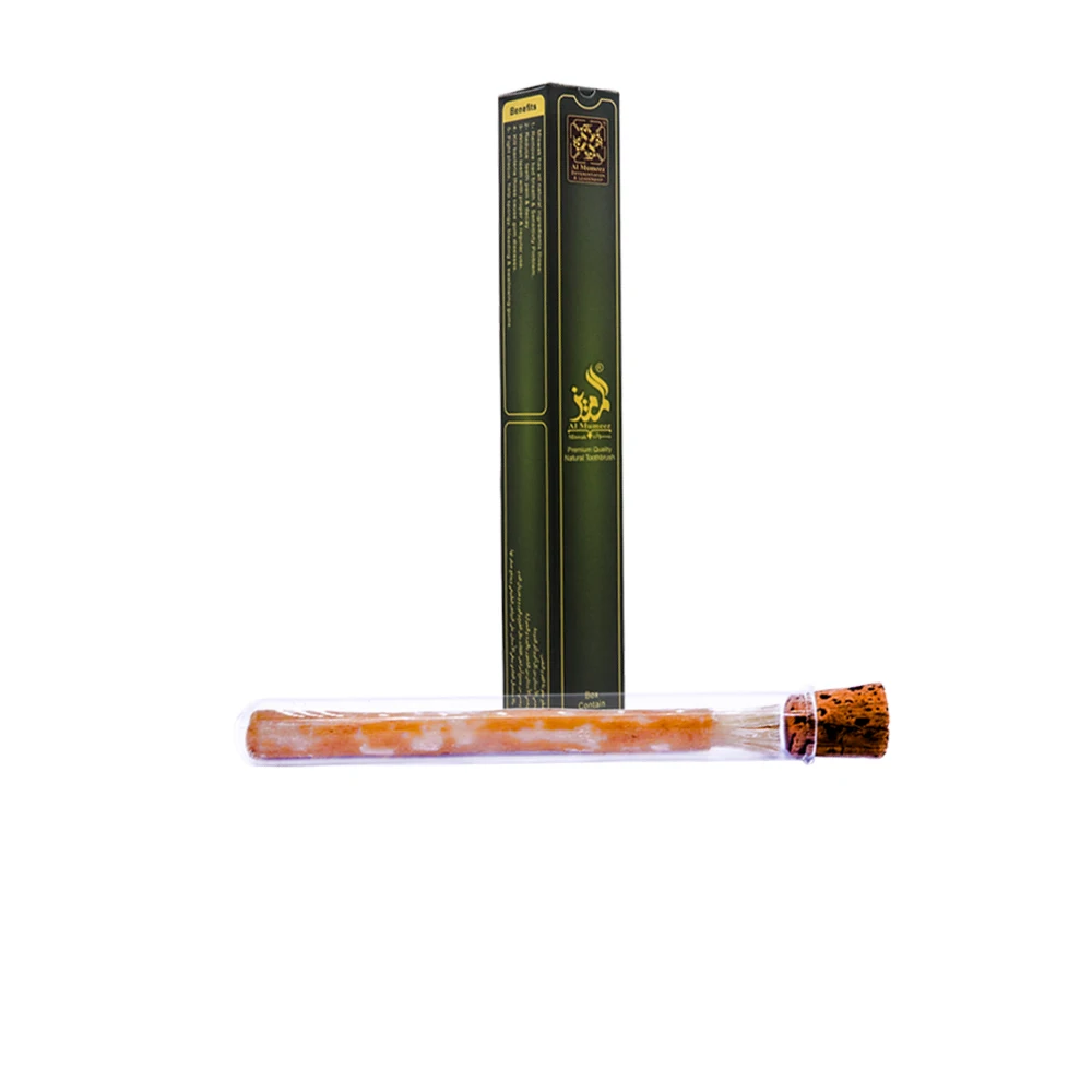 GLASS CASE/HOLDER AL-MUMIZ MISWAK/SEWAK/SIWAK/ NATURAL TEETH CLEANING STICK CUSTOM PACKAGING FOR TEETH DISEASES HEALING NATURAL