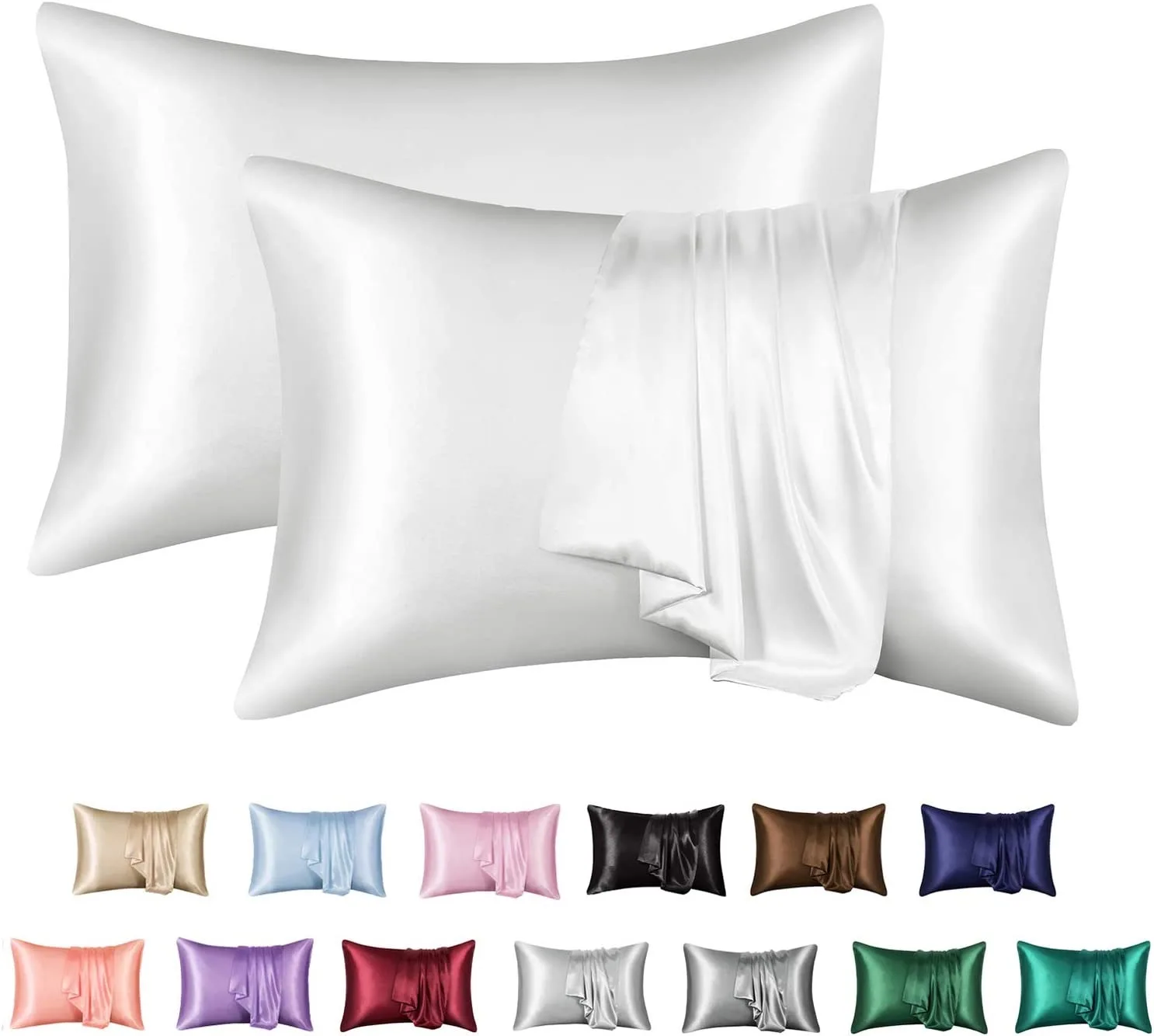Custom silk pillowcase  Luxury Silk pillow case mulberry custom logo gift silk pillow case and bonnet set drop shipping