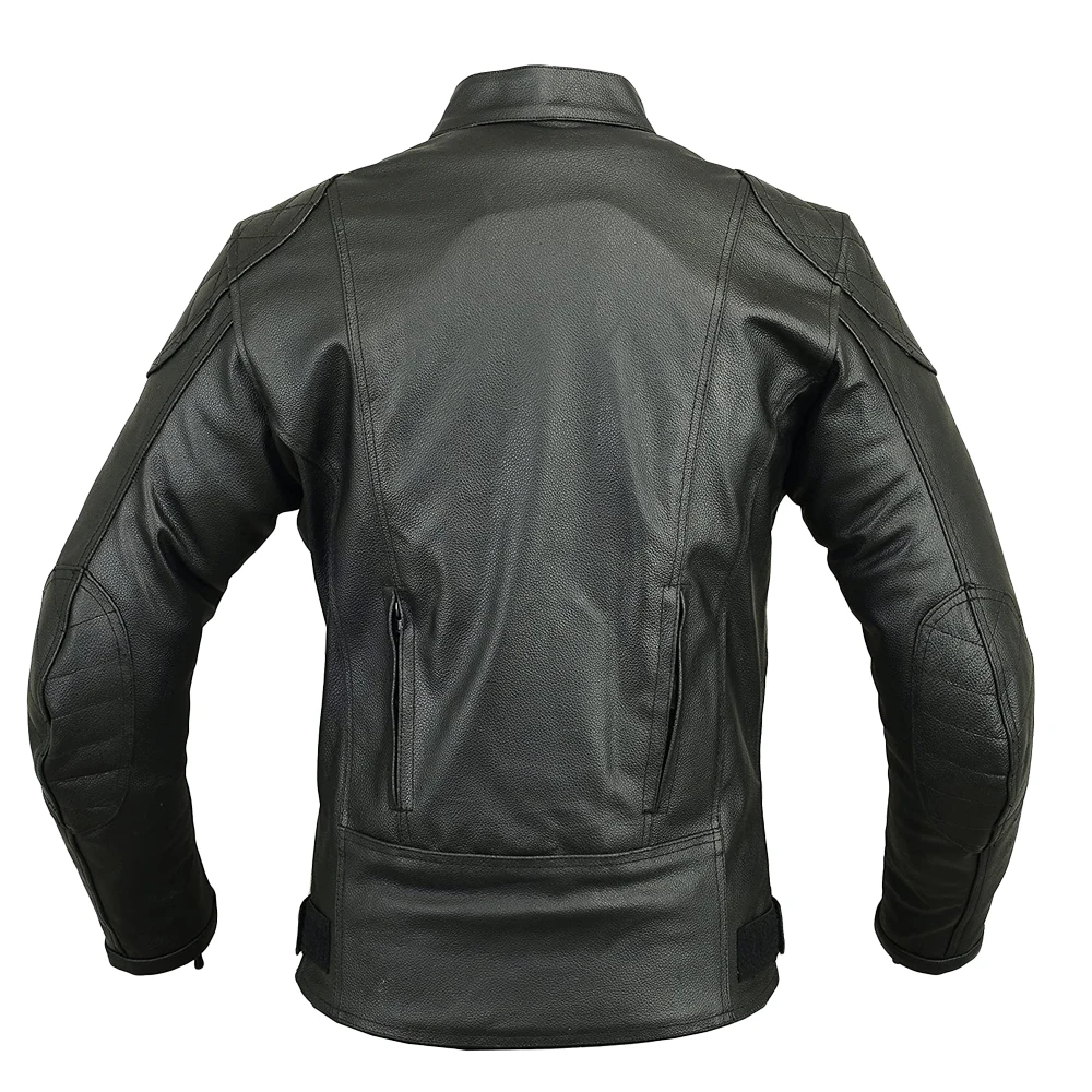 Custom men lambskin Leather Motorbike Protective Jacket wholesale price