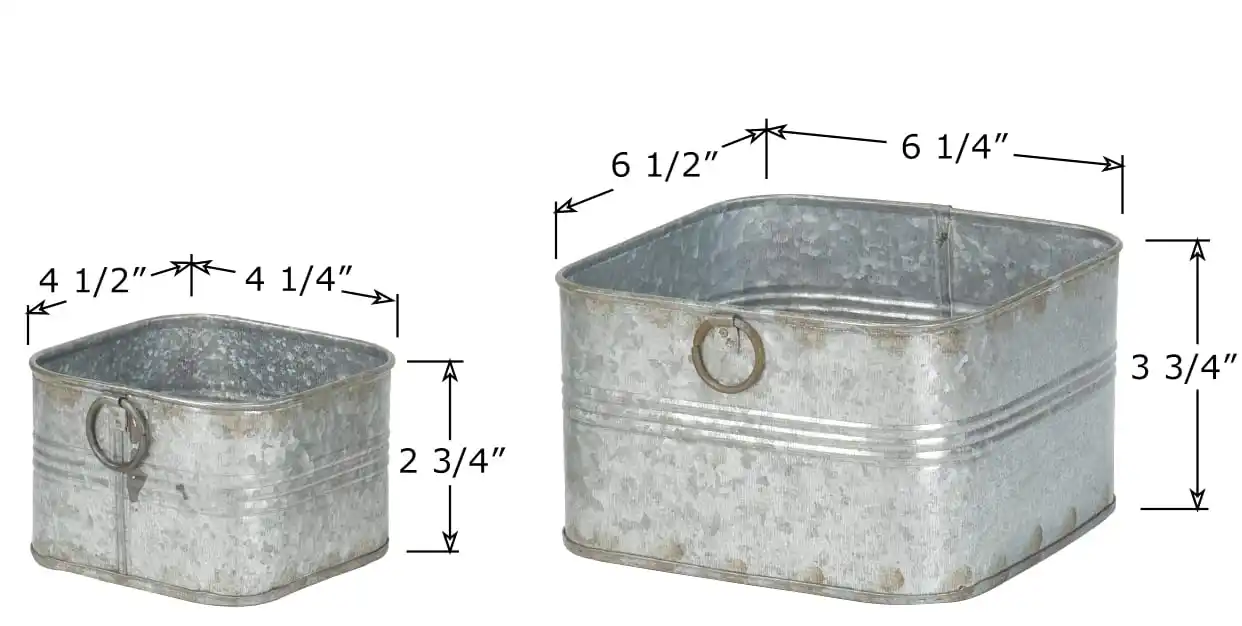 Innovative Square Metal Galvanized Flower Pot Customizable Antique Classic Design for Garden Decoration for Nursery Use
