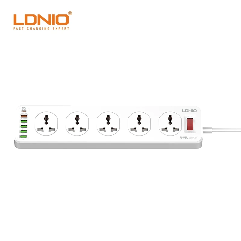 Универсальный удлинитель питания LDNIO SC10610 10 разъемов 4USB 2500 Вт