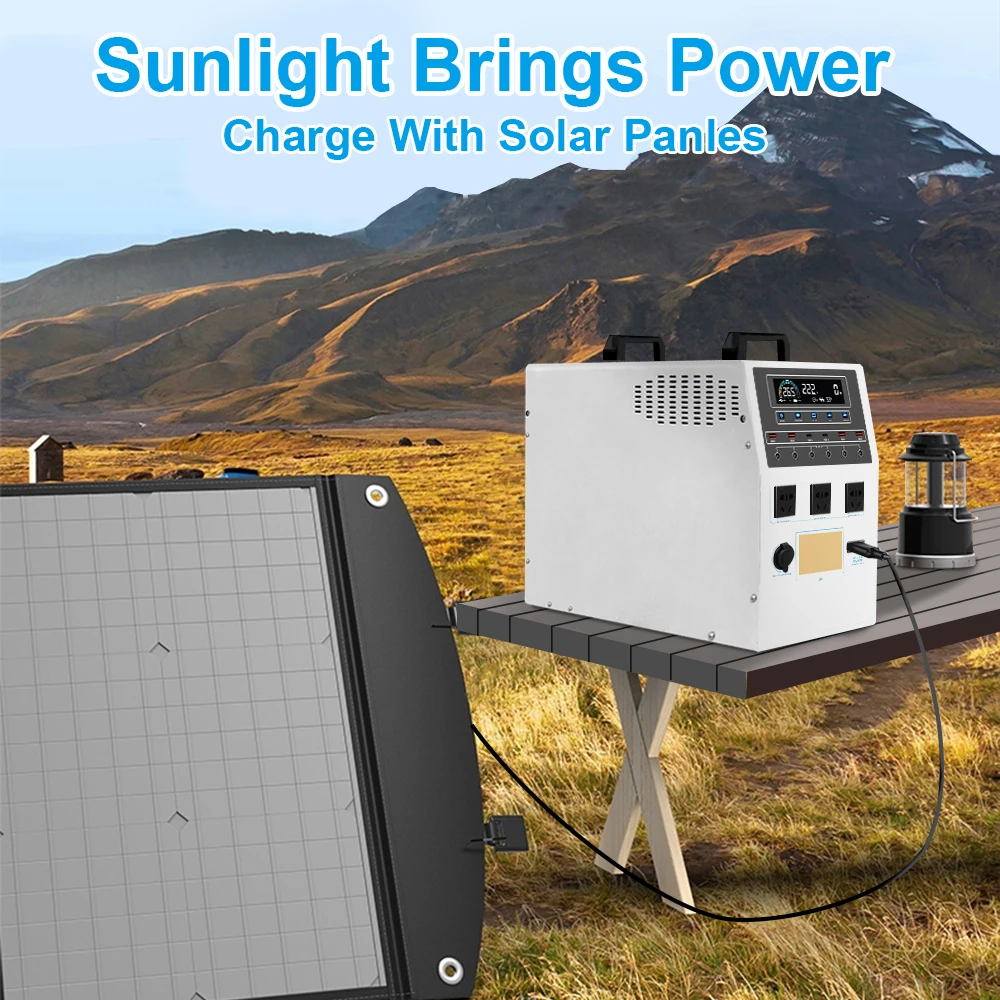 Solar Charging Lighting Kit Solar Power System 2000W 25.6v Lifepo4 Battery with Charger for Home Factory Site Equipment