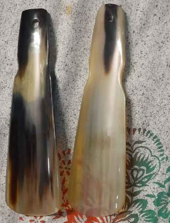 Natural Buffalo Boot Horn Shoe Long Handle Sock Remover Lifter Round Comb Fast Detach Easy to Clean to Prevent Scuffed Shoes