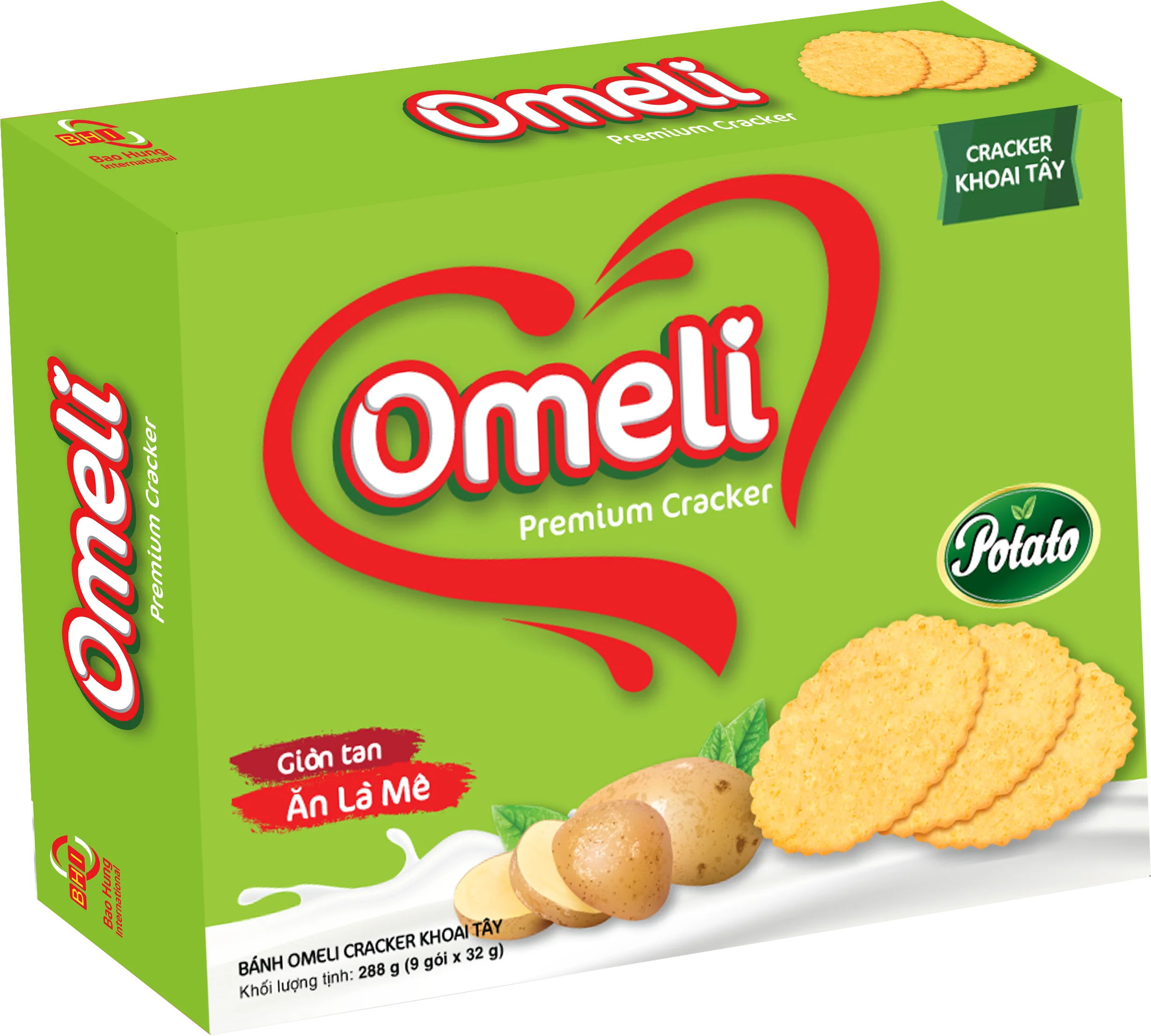 Potato Flavour Thin Cracker Omeli Brand Crispy Tasty Delicious Biscuits - in Paper Box or Tin Box Feature 128g/288g/400g