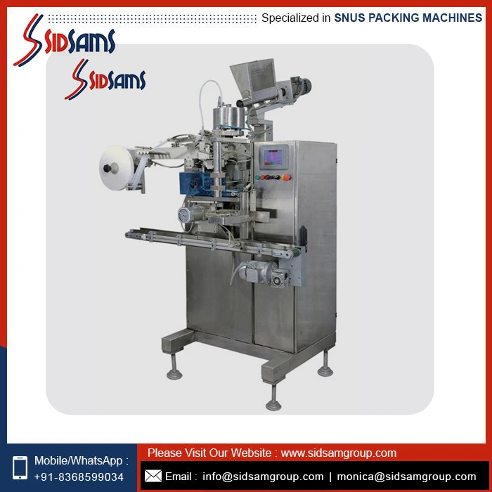Highly Automatic Dry Snus Packing Machine Indian Manufacturer Supplier