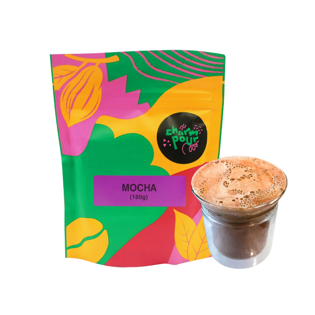 Best Offer Charmpour Mocha Blended With Chocolate Coffee Instant Powder Bitter Sweet Taste Packed In Instant Bag Packaging Drink