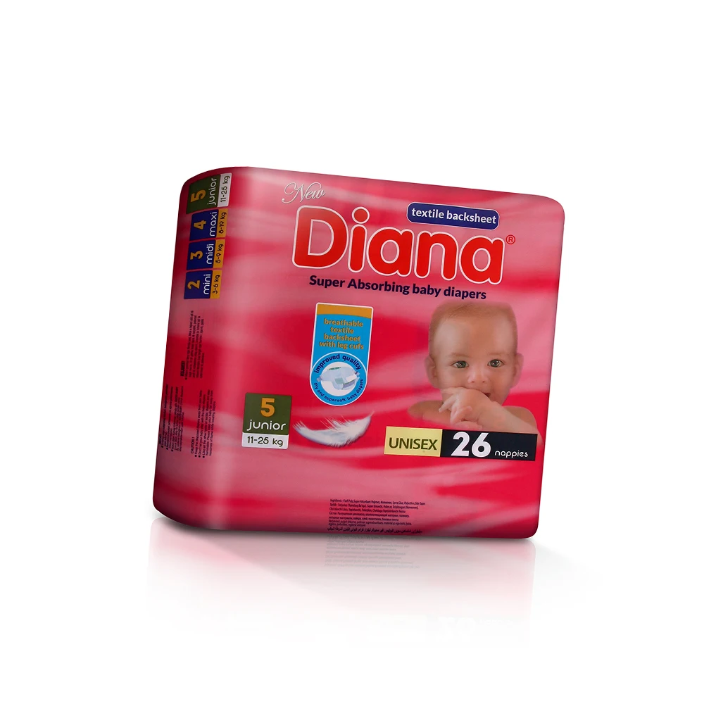 Лидер продаж новые органические супервпитывающие детские подгузники Diana Junior от 11 до 25 кг 26 подгузников по хорошей цене