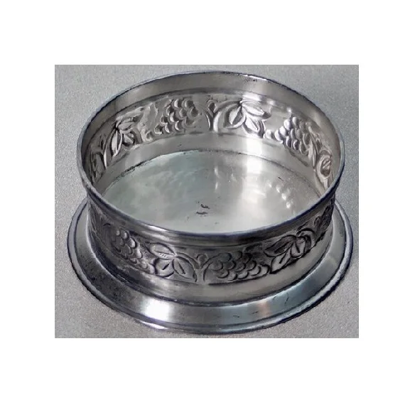 Aluminum wine Bottle Coaster holder flower hammered design wine bottle coaster tableware decorate top selling product